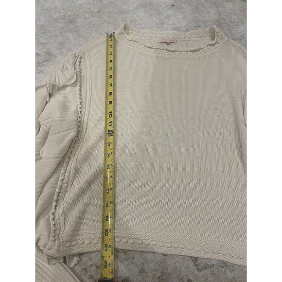 Rebecca Taylor Cream‎ Sample Sweater With Ruffles Victorian Tie Sleeve Medium - Picture 6 of 8